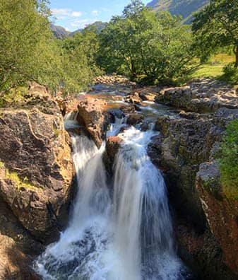 Breathtaking waterfall at Glen Nevis, Scotland