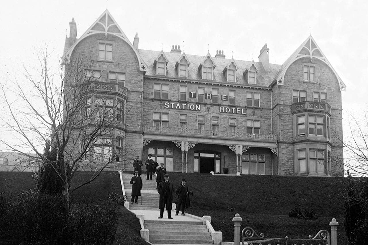 Vintage photograph of the Highland Hotel when it was known as the Station Hotel.