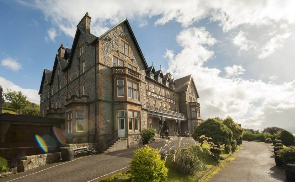 Scenic view of the Highland Hotel, perfect for booking your holiday