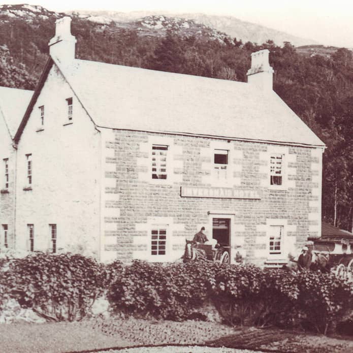 An old photo of the Inversnaid hotel