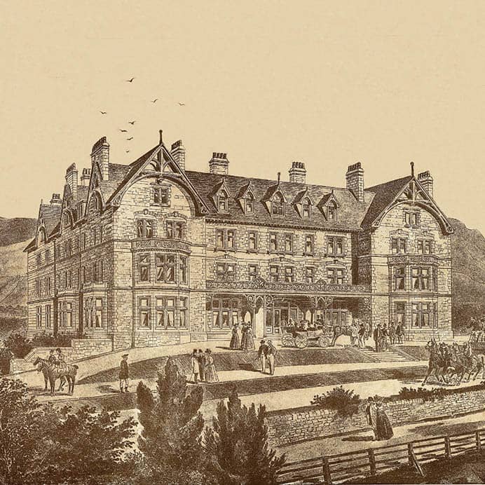 An old sketch of the Highland hotel