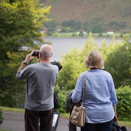 Two customers enjoying the view at the Highland Hotel in Fort William